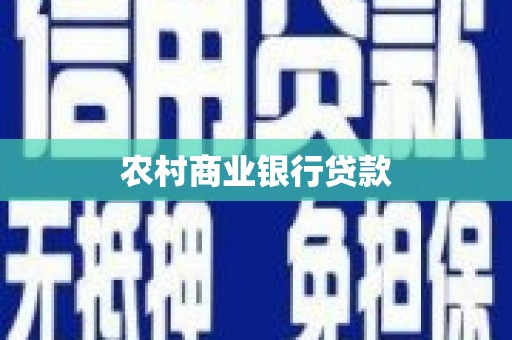 池上农村商业银行贷款