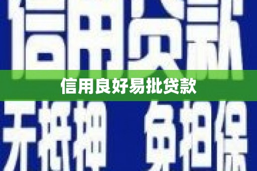 池上信用良好易批贷款