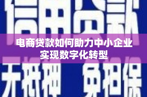 池上电商贷款如何助力中小企业实现数字化转型