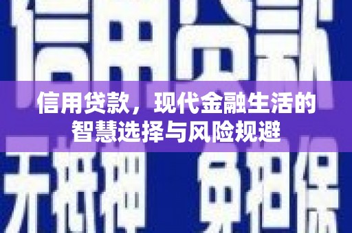 池上信用贷款，现代金融生活的智慧选择与风险规避