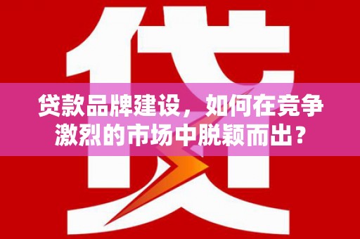 池上贷款品牌建设，如何在竞争激烈的市场中脱颖而出？