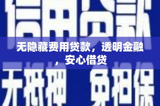 池上无隐藏费用贷款，透明金融，安心借贷