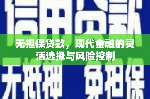 池上无担保贷款，现代金融的灵活选择与风险控制