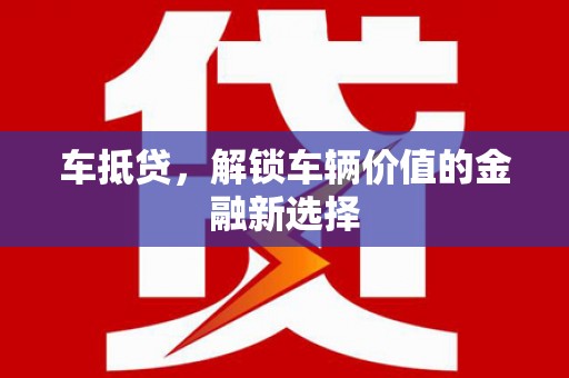 池上车抵贷，解锁车辆价值的金融新选择