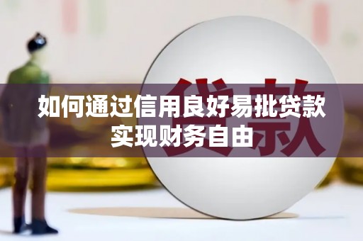 池上如何通过信用良好易批贷款实现财务自由