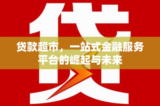 池上贷款超市，一站式金融服务平台的崛起与未来
