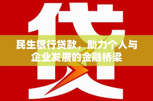 池上民生银行贷款，助力个人与企业发展的金融桥梁