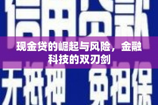 池上现金贷的崛起与风险，金融科技的双刃剑