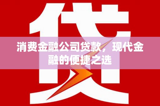 池上消费金融公司贷款，现代金融的便捷之选